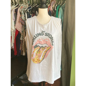 Women's The Rolling Stones Tank Top XL White Graphic Print